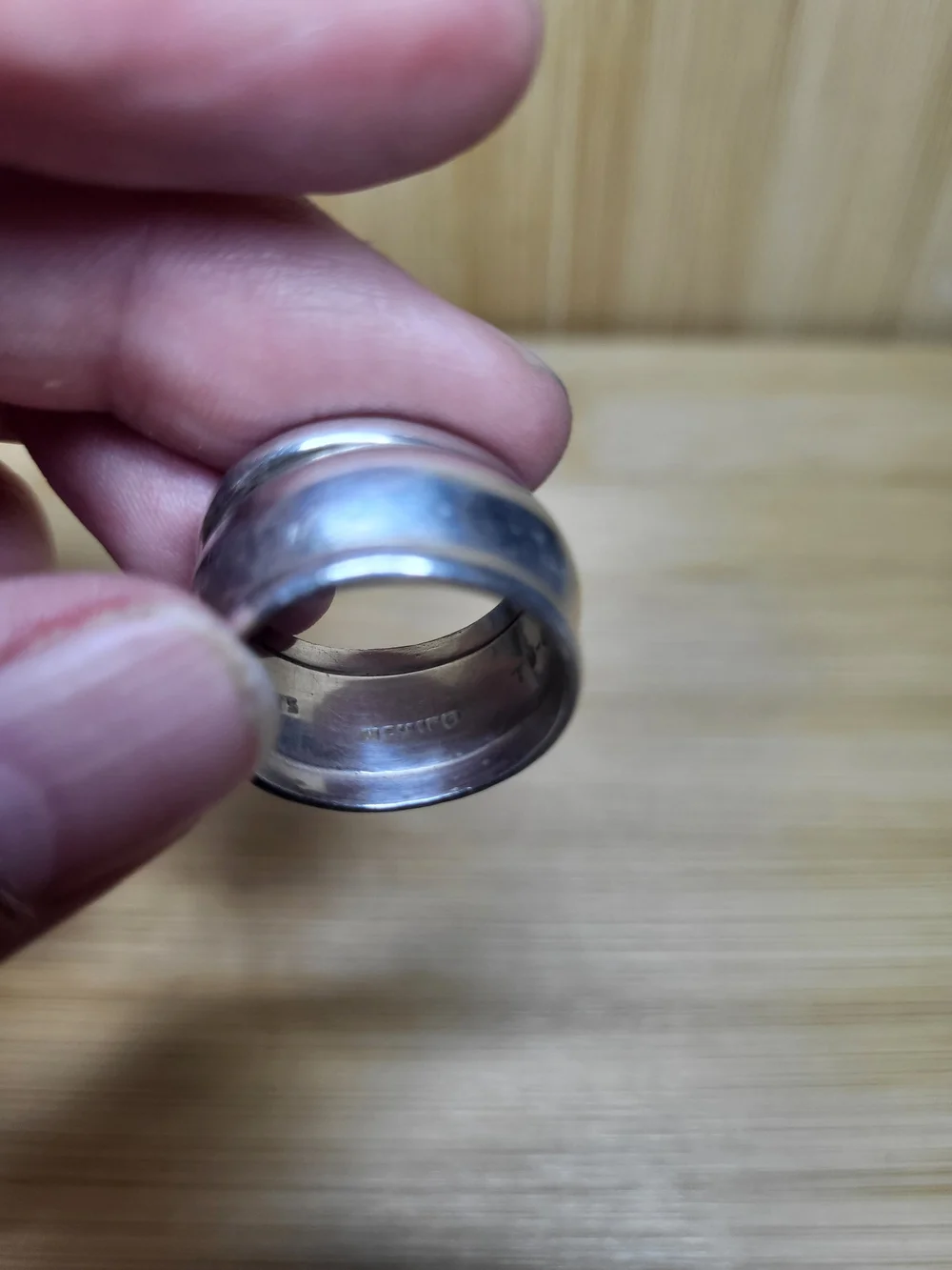 Vintage Solid 925 Sterling Silver Women's Wide Band Ring Sz9